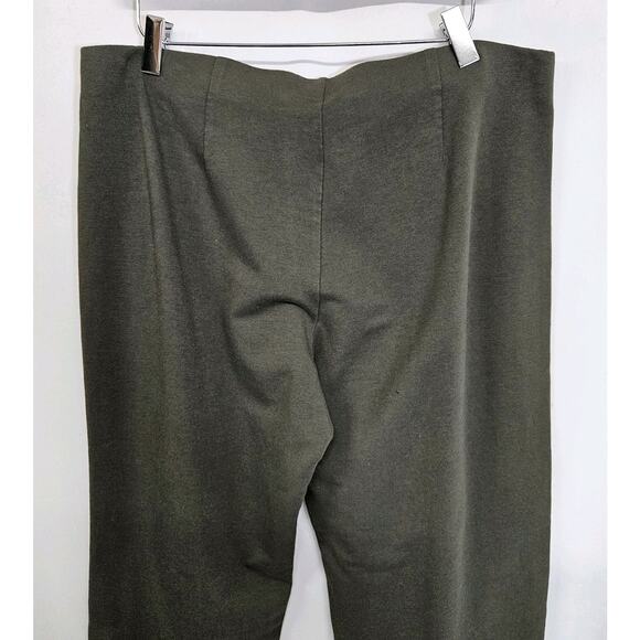 Pure Jill Slim Leg Cropped Olive Green Cotton Modal Blend Pull On Pants Medium - Picture 5 of 8